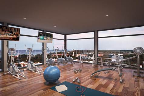 gym - Studio with balcony for sale in Cozumel
