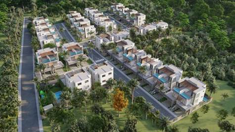 Aerial view rendering of community