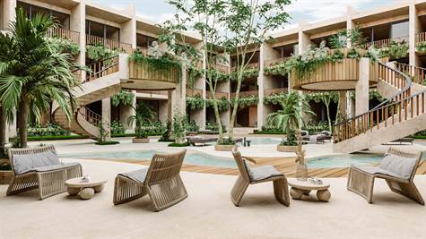 pool - Condo with exterior dining terrace for sale in Tulum