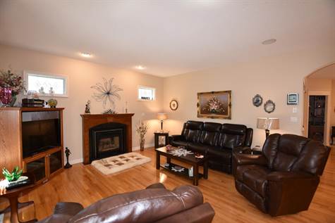 Living room with a gas fireplace 