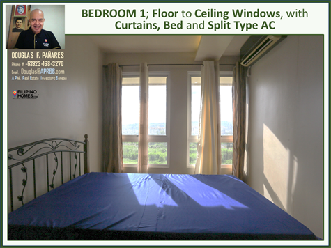 15. With floor to ceiling Curtains & Split Type Air-condition Unit
