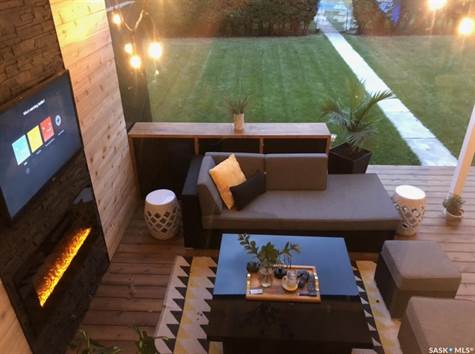 Back yard patio as set up by home owner