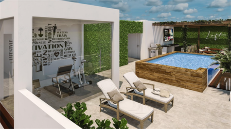 APPARTMENT WITH 1 BEDROOM FOR SALE IN PLAYA DEL CARMEN ROOFTOP