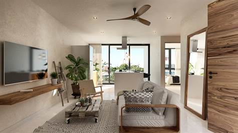New condos for sale in Playa del Carmen living room