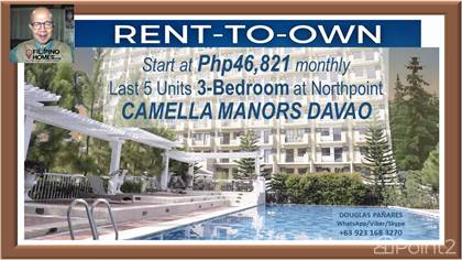 RENT TO OWN 3-Bedroom at Php46,821 for 48 months 20% Down-payment at NorthPoint Camella Manors Davao, Davao City, Davao del Sur