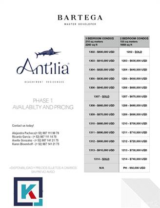 ANTILIA - 3 Bedroom Condo - Km 4.2 North Hotel and Residencial Zone, Quintana Roo