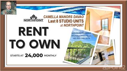 RENT TO OWN a Studio at Php24,263 monthly for 36 months down-payment & 80% balance by Bank Financing, Davao City, Davao del Sur