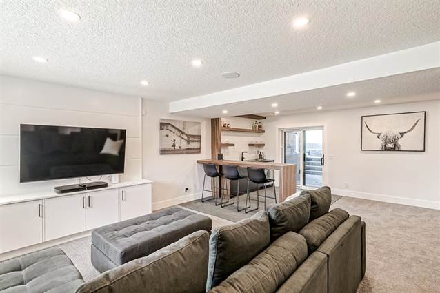 Family/Theatre room in Basement