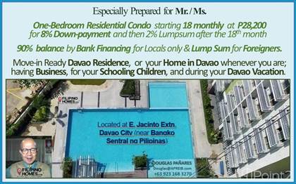 Move In Ready 1-Bedrm. Condo in Mesatierra Residences near Banko Sentral ng Pilipinas, Davao City., Davao City, Davao del Sur