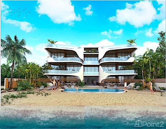 Beachfront Penthouse for sale in Tulum, swimming pool, lobby, elevator, at Tankah